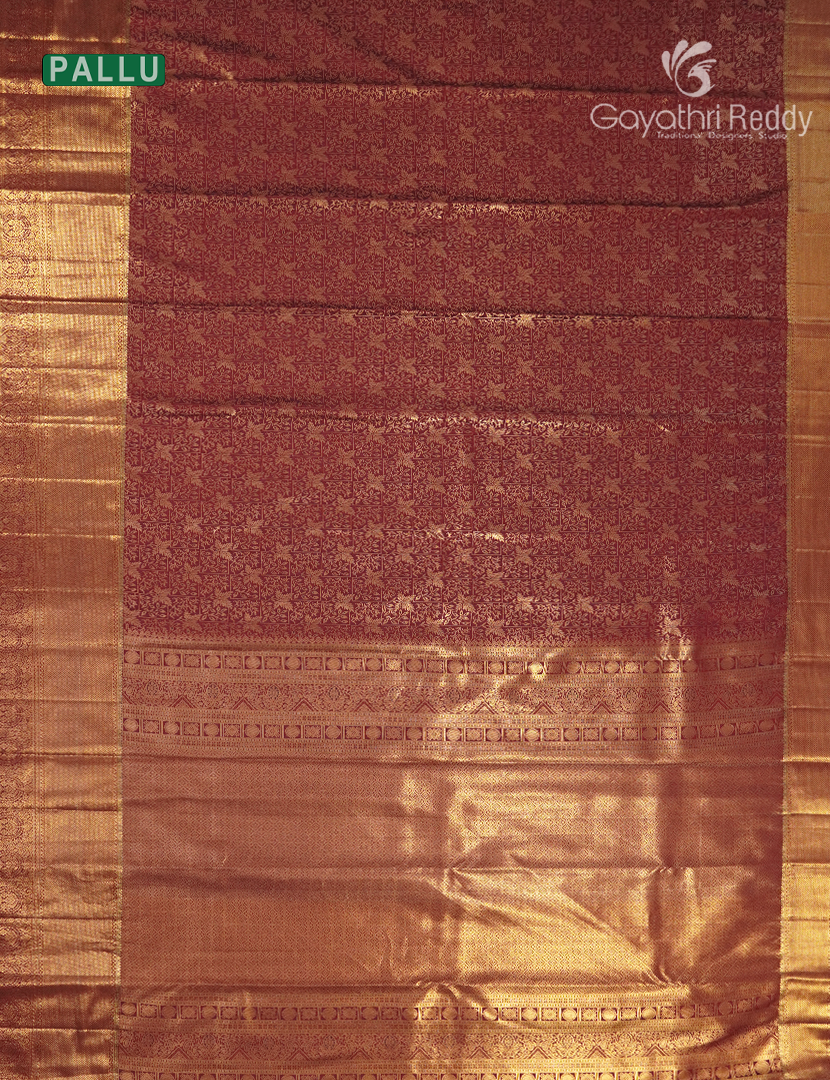 Semi Kanchipuram Silk Saree in Deep Maroon
