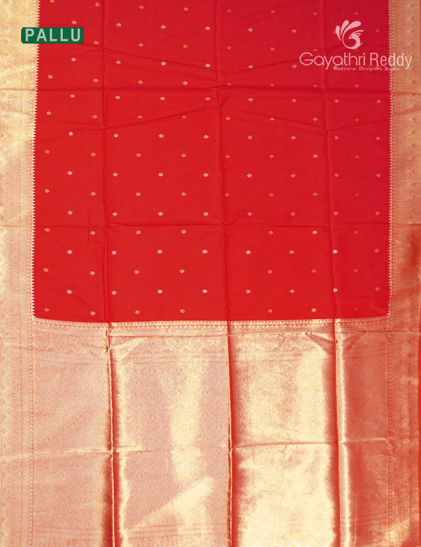Semi Kanchipuram Art Silk Saree in Bridal Red