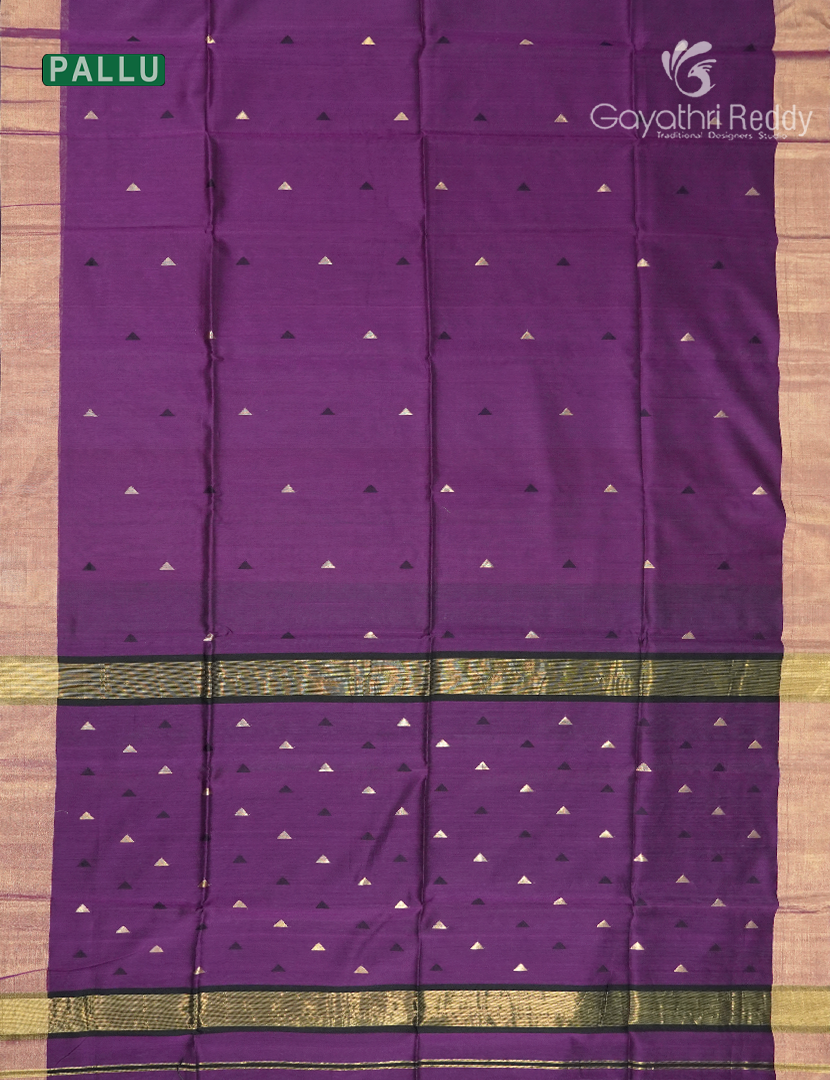 Pure Chanderi Sico Saree in Purple