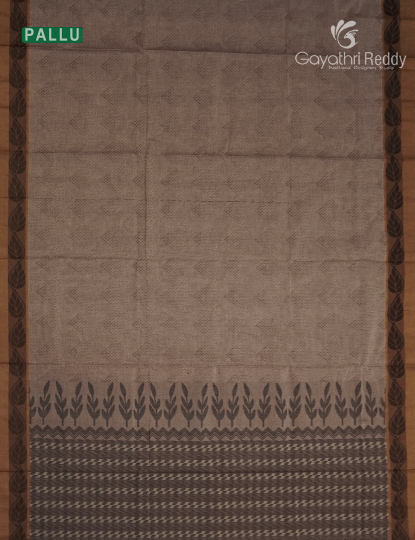 Pure Kanchi Cotton Saree in Dusty Grey