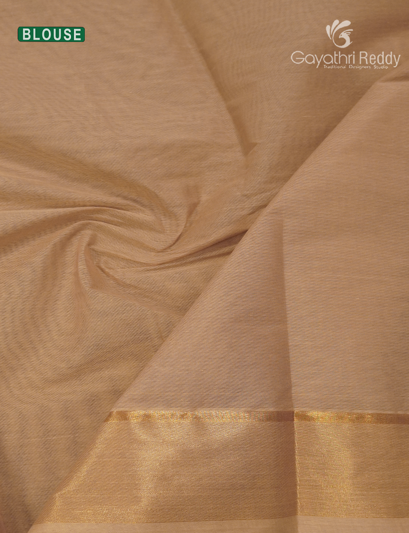 Pure Kanchi Cotton Saree in Beige