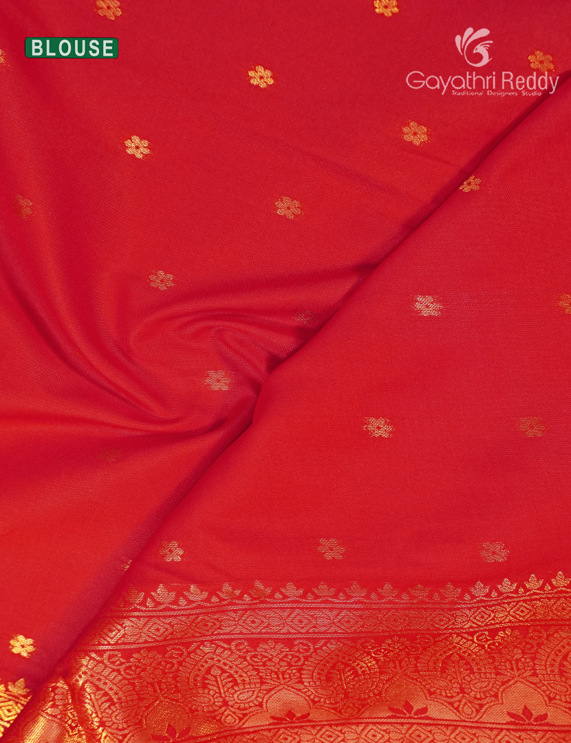 Semi Kanchipuram Art Silk Saree in Bridal Red