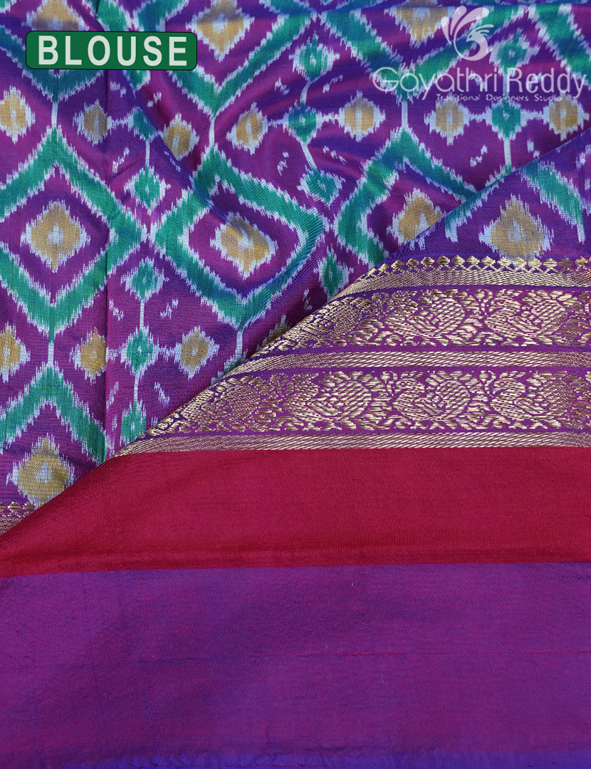 PURE TWILL IKKAT PATTU-IP781