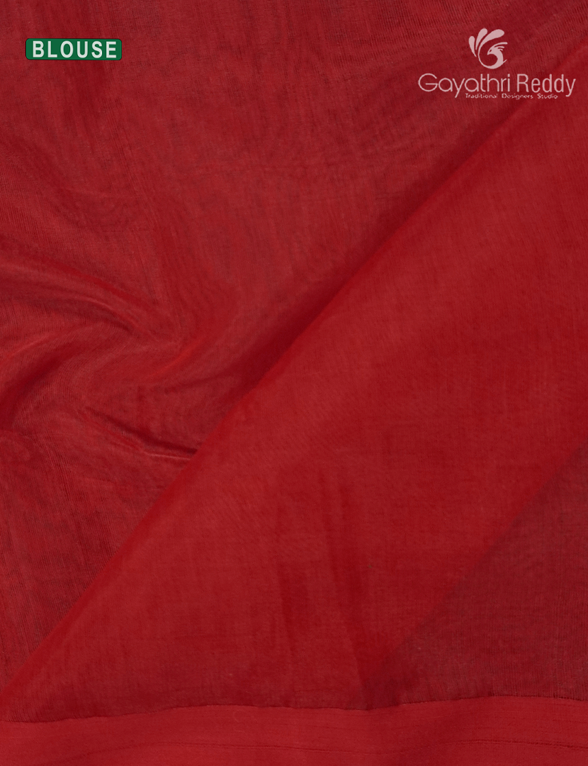 Pure Jamdani Kora Saree in Bridal Red