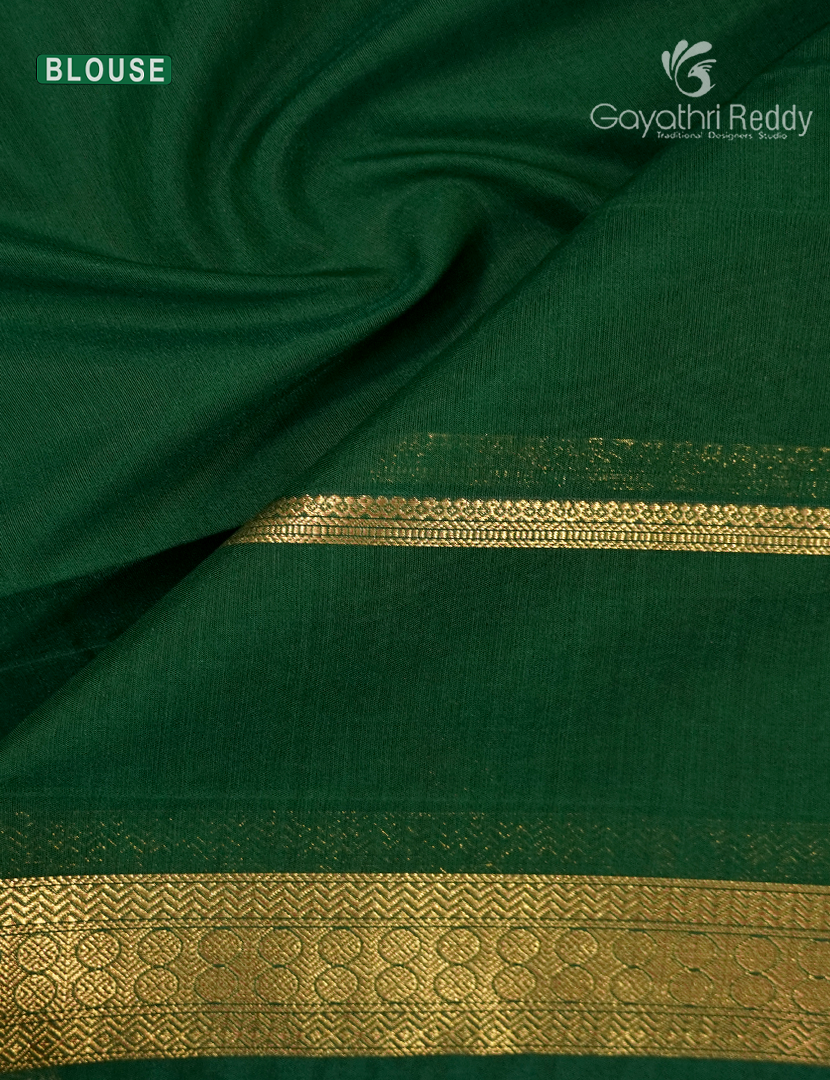 Kanchipuram Sico Saree in Rani Pink and Green