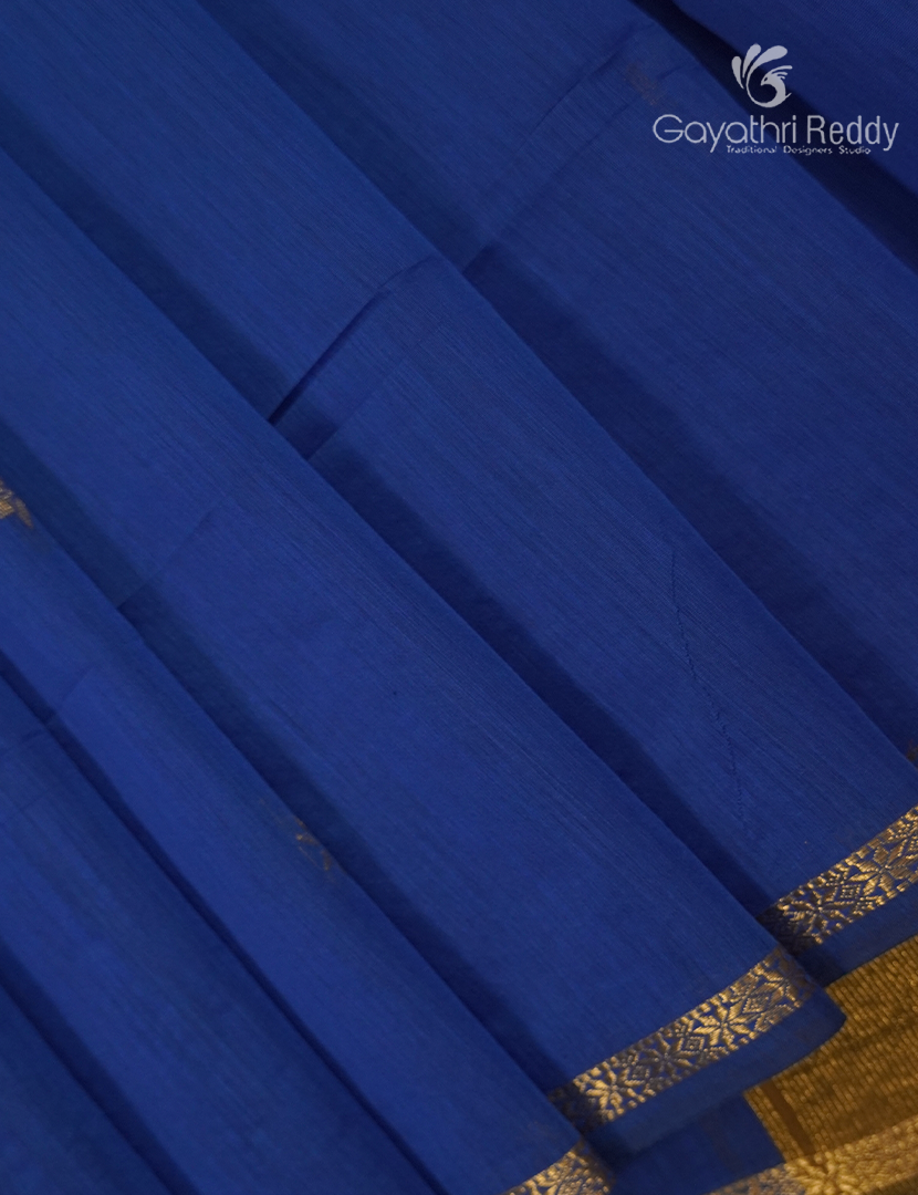 Sico Saree in Persian Blue and Mustard