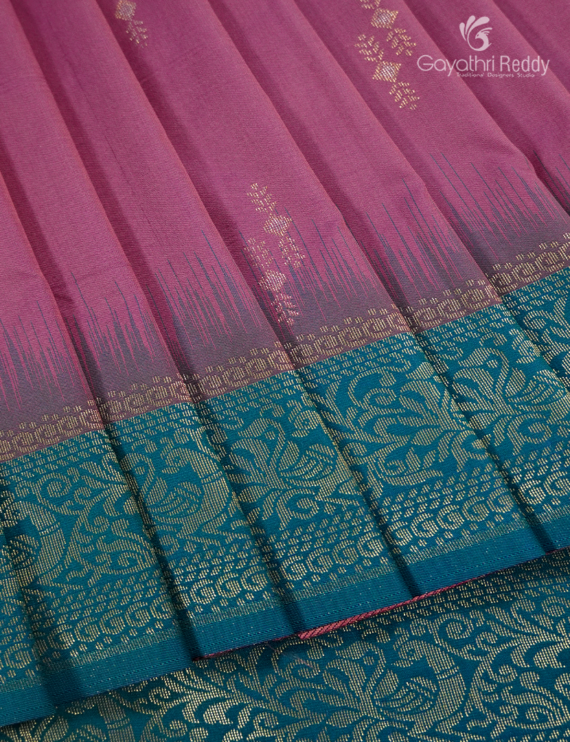 Semi Kanchipuram Art Silk Saree in Lotus Pink