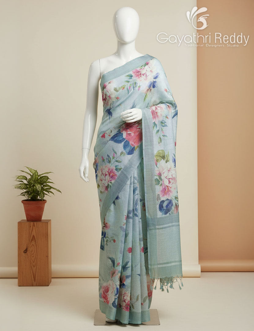 PURE LINEN SAREE-L1432