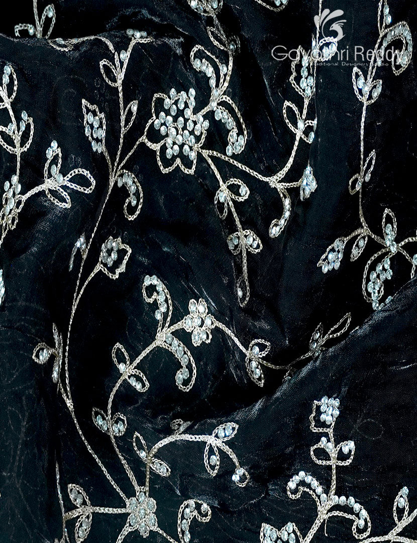 Tissue Organza Saree in Black