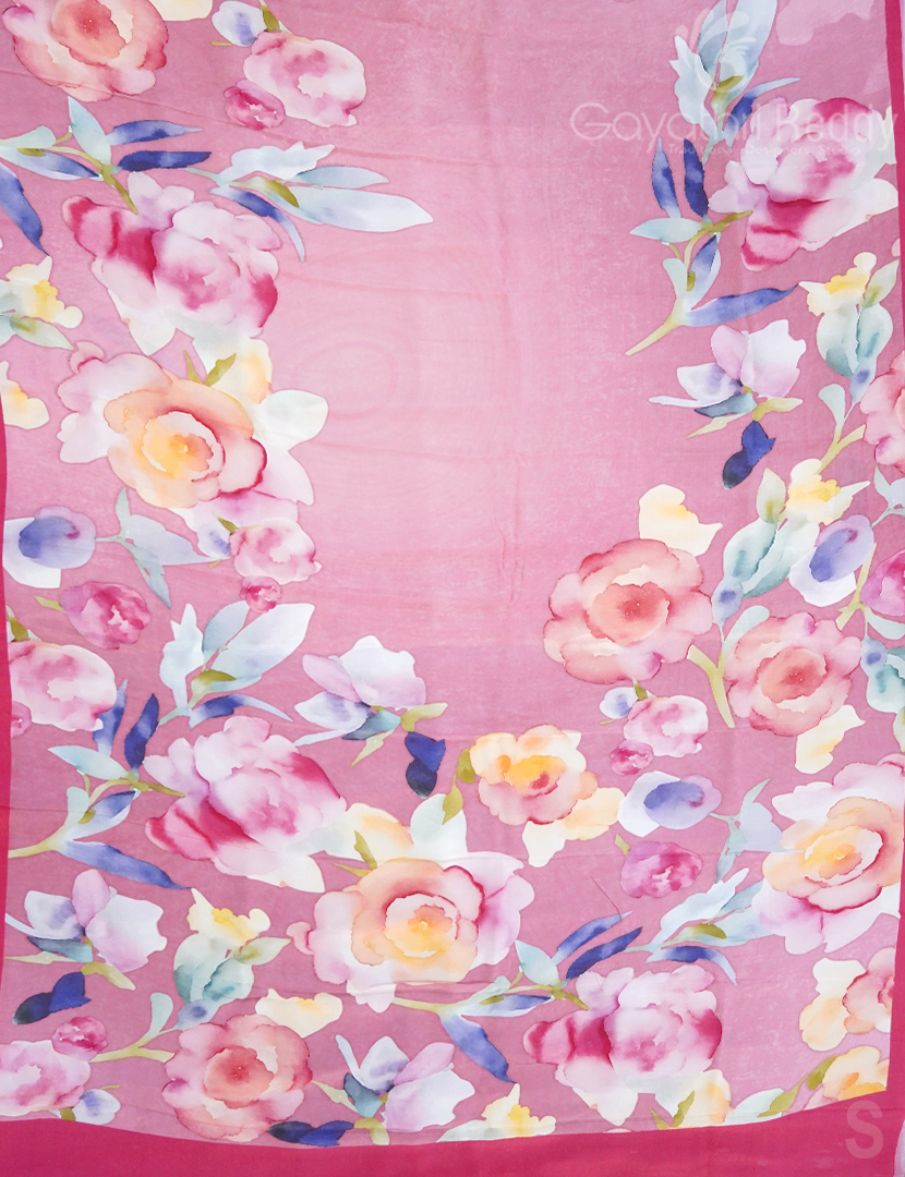 PURE CRAPE PRINTED SAREE-PCP5