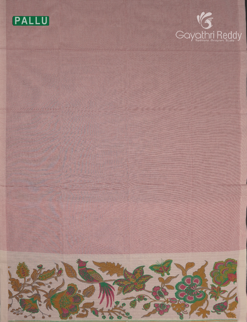 Pure Kanchi Cotton Printed Saree in Peach