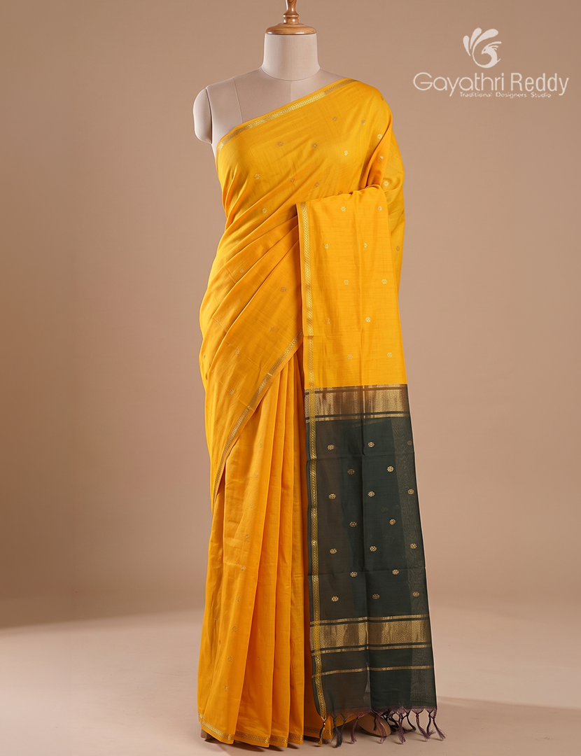 Sico Saree in Yellow and Deep Mehendi Green