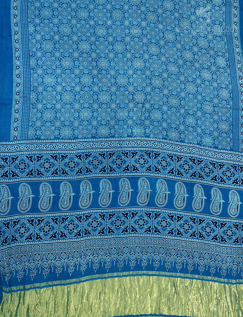 MODAL AJRAKH PRINT SAREE-PMS84