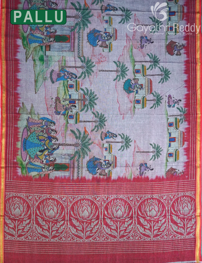 CHANDERI PRINTED SAREE-CHS254