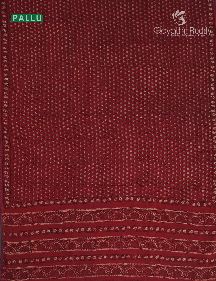 Pure Modal Silk Fancy Saree in Rust Red