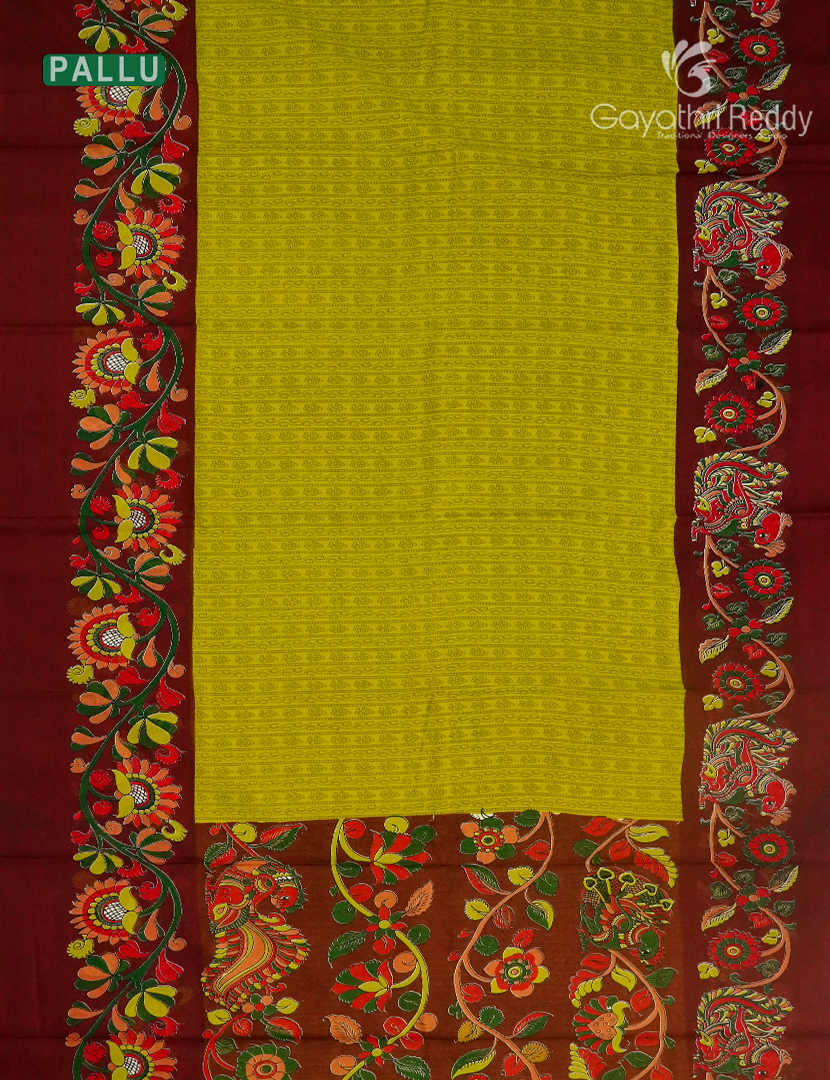 Pure MulMul Cotton Saree in Mehendi Green