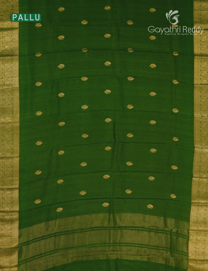 Semi Mysore Crepe Saree in Green