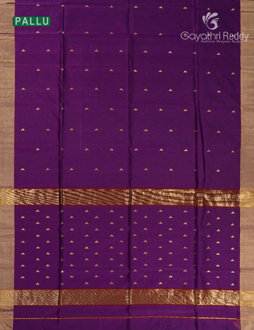 Pure Chanderi Sico Saree in Deep Purple