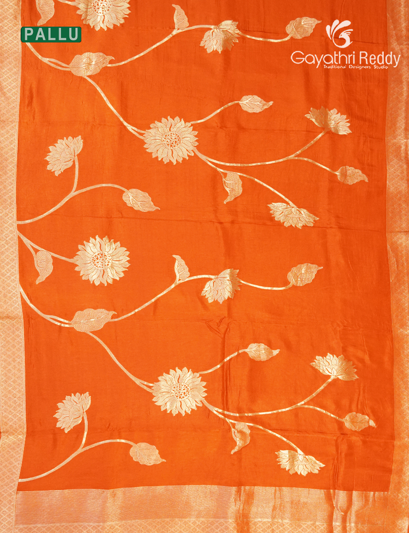 Semi Dola Fancy Saree in Apricot Orange