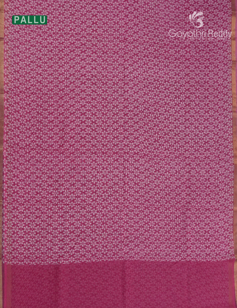Premium Quality Cotton Kota Saree in Rani Pink