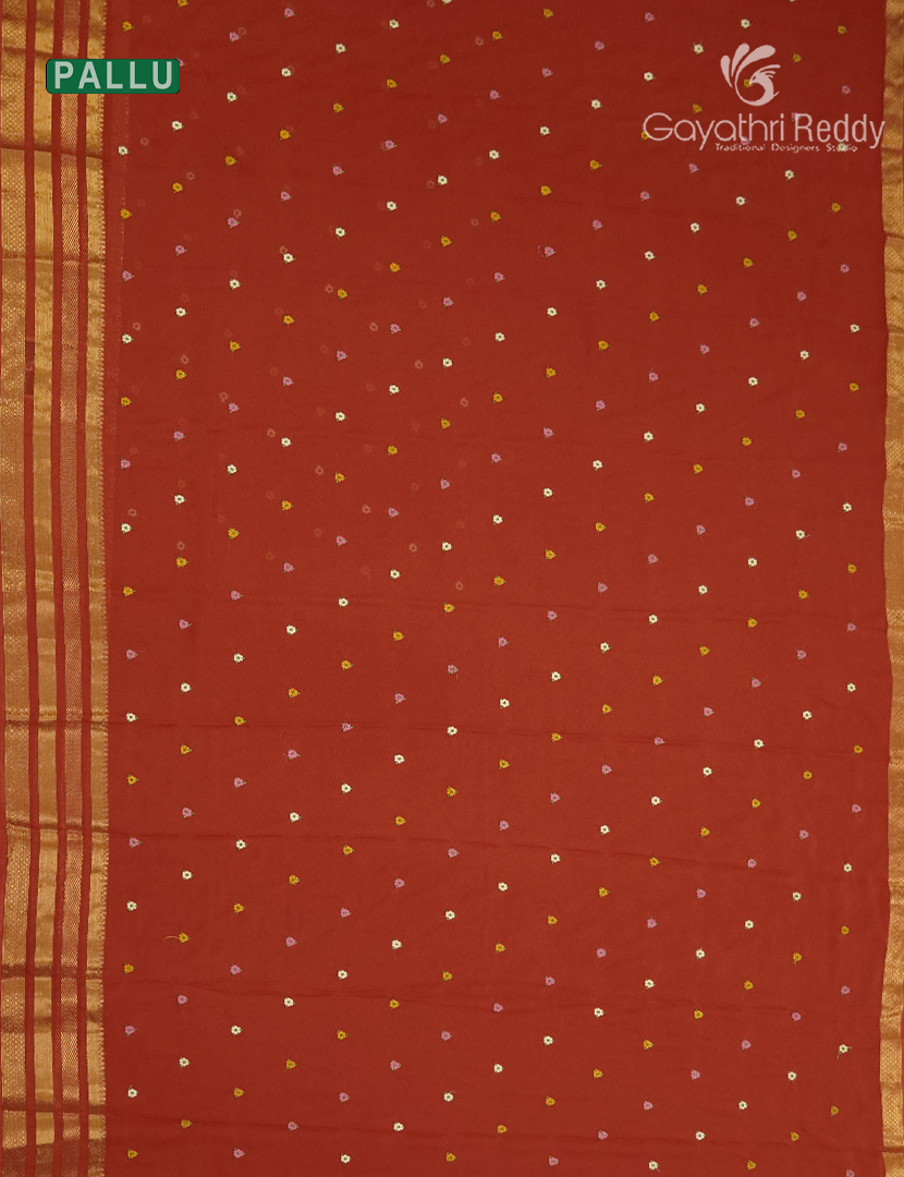 Chiffon Fancy Saree in Orange