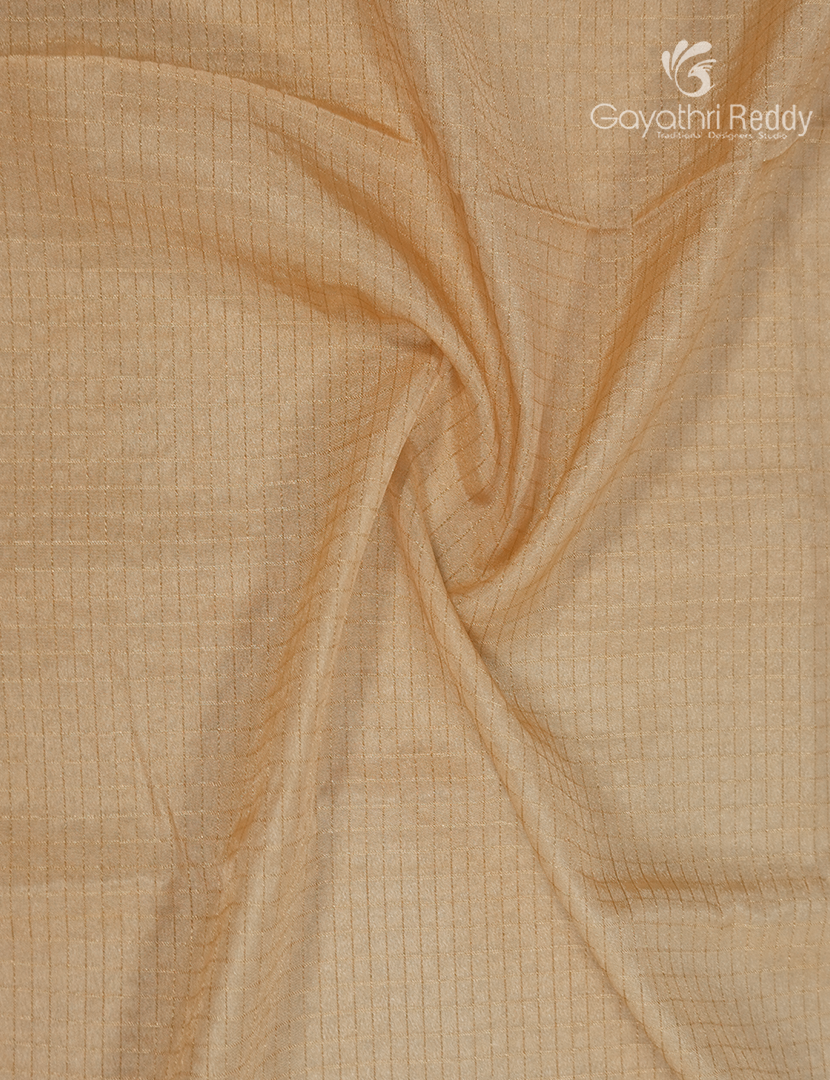 Semi Mysore Crepe Saree in Cream and Orange