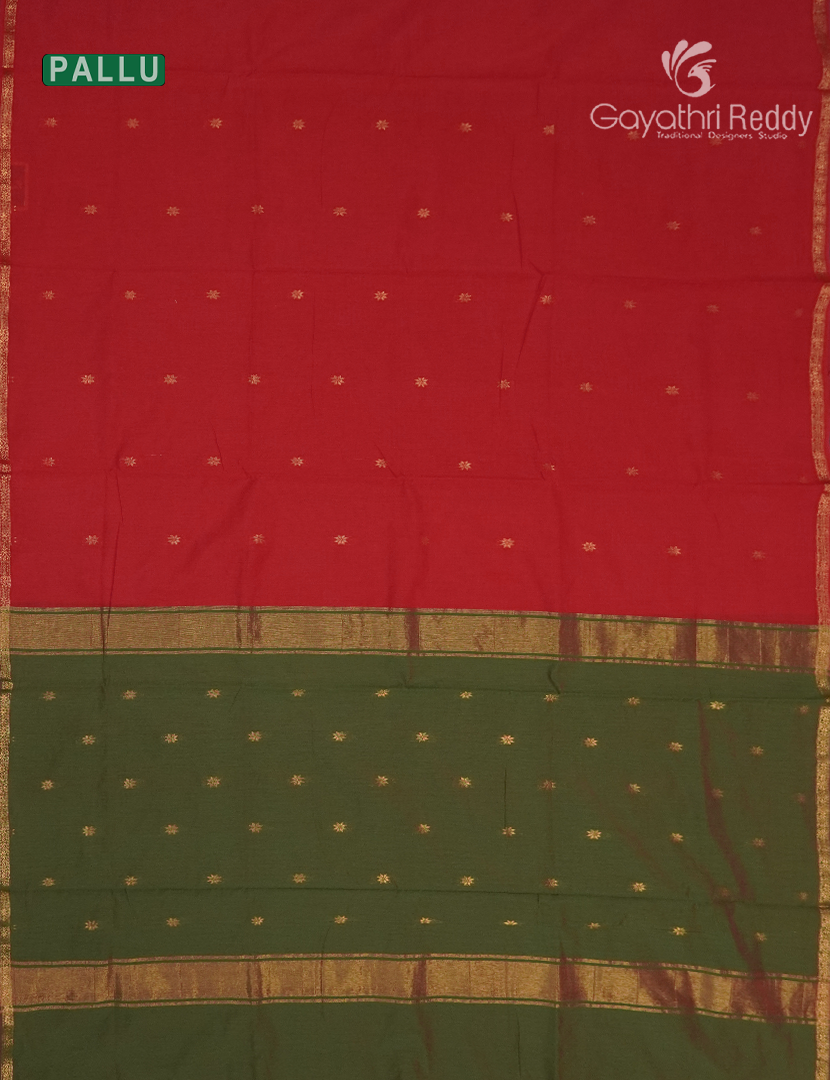 Sico Saree Red and Mehendi Green