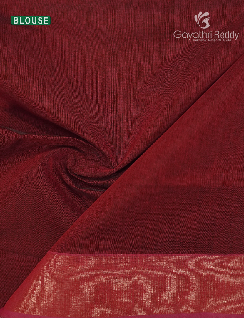 Semi Ikat Sico Saree in Maroon Red