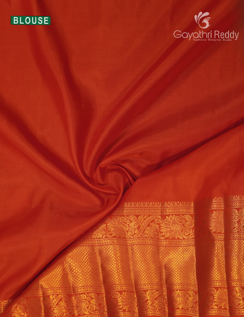 Pure Gadwal Silk Saree in Orange