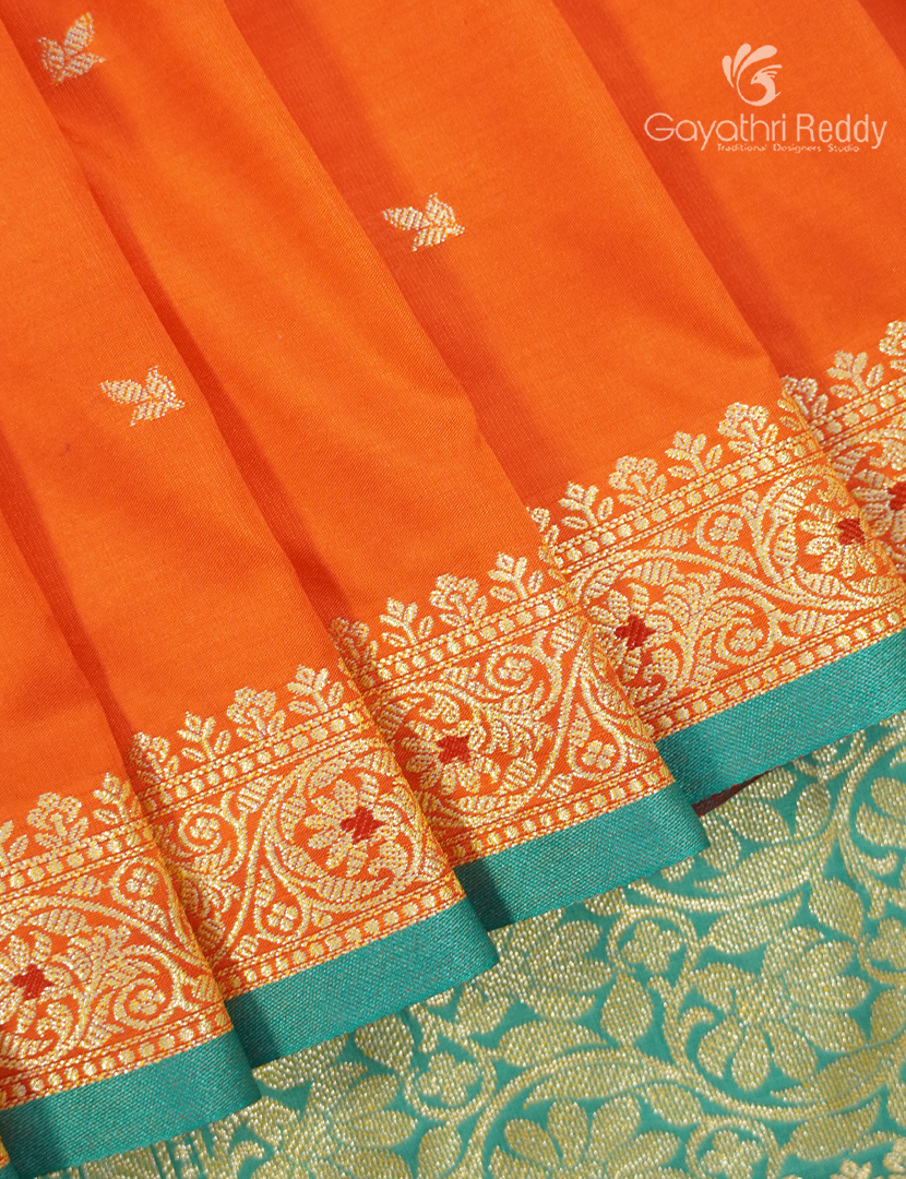 Semi Mysore Silk Saree in Orange
