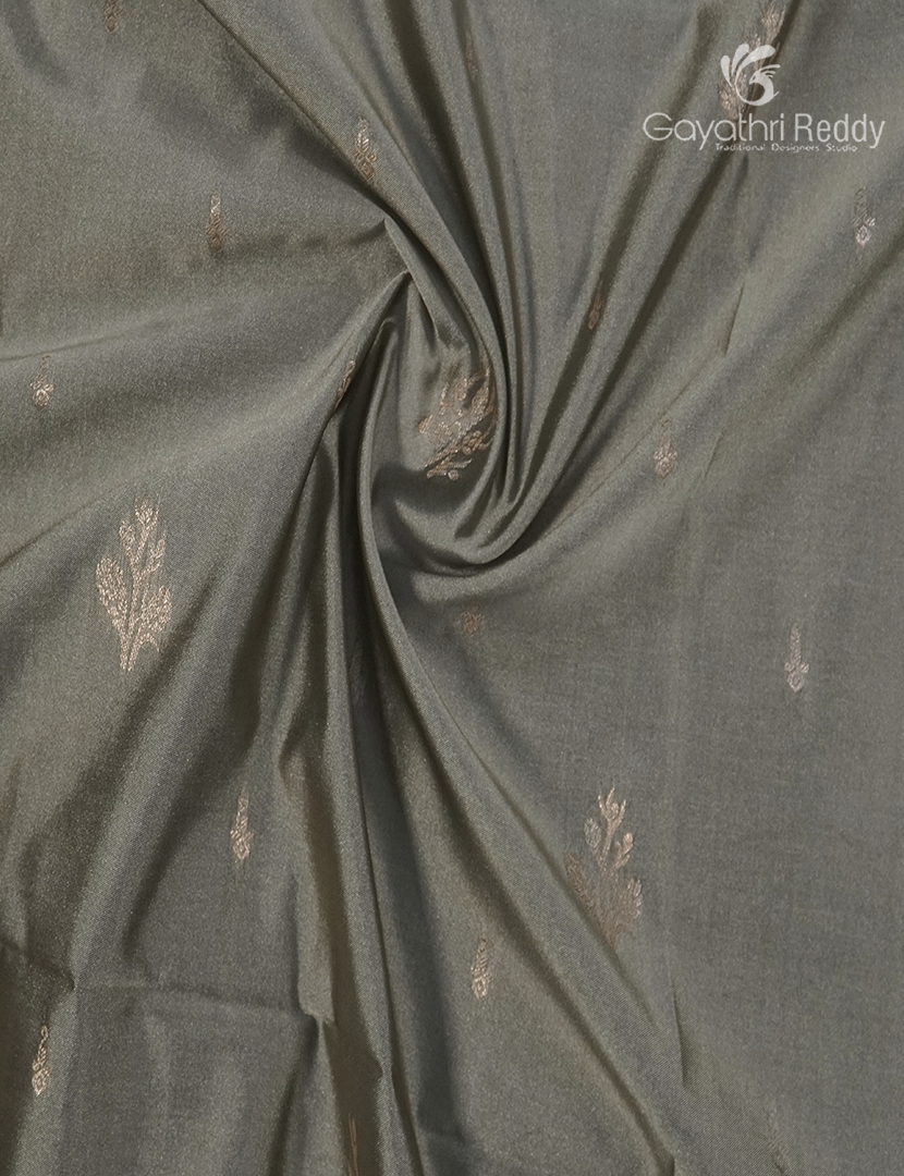 Soft Silk Saree in Grey and Maroon
