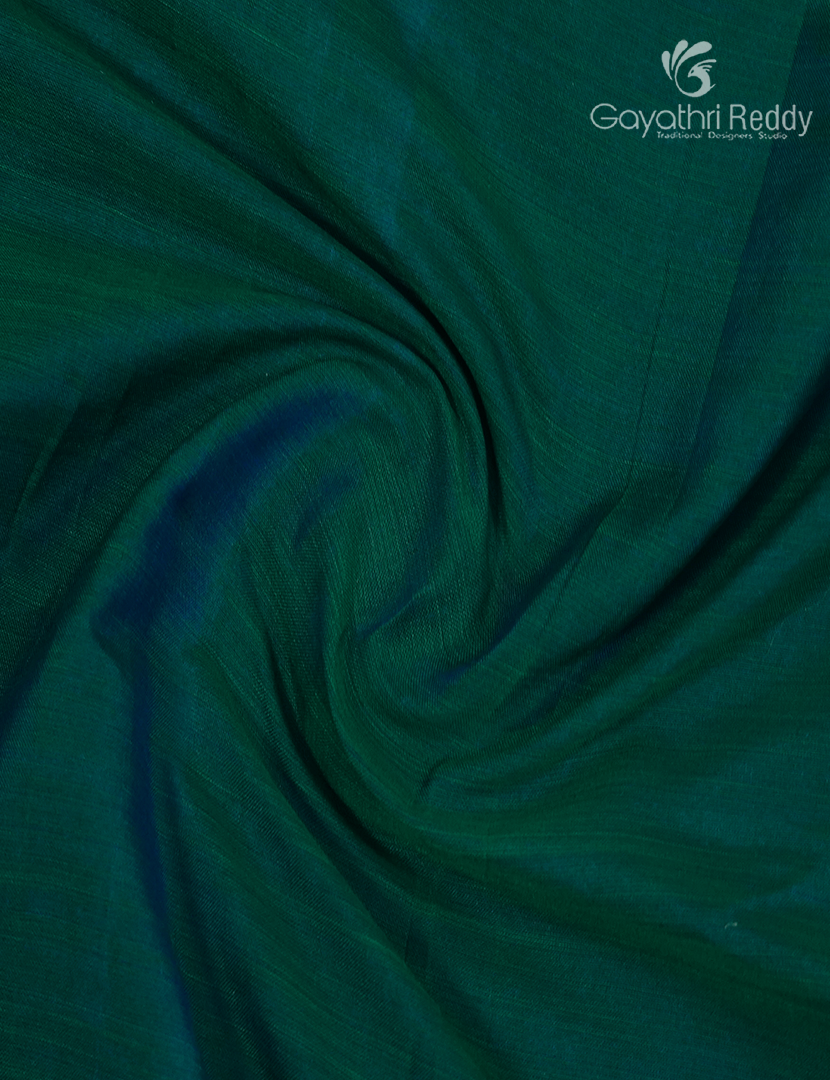 Pure Narayanpet Cotton Saree in Bottle Green