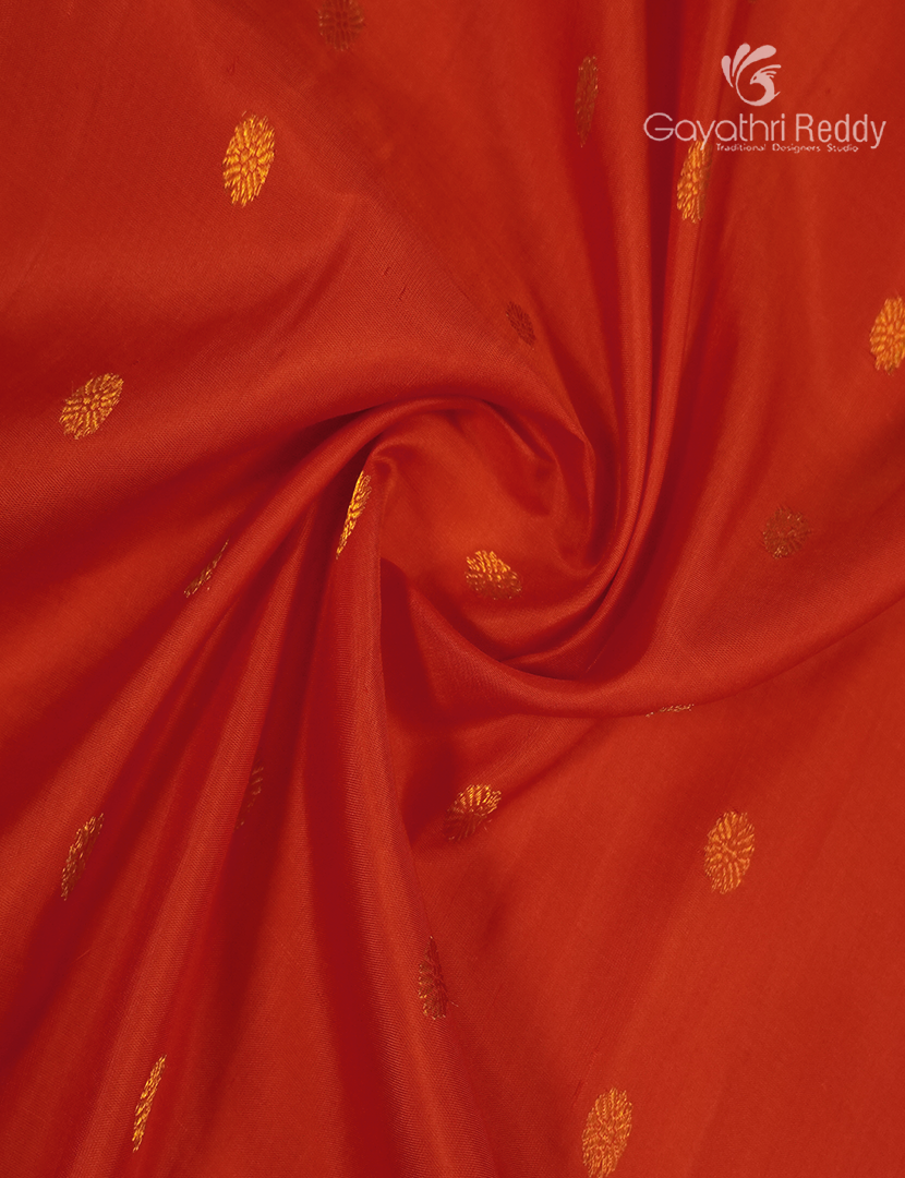Pure Gadwal Silk Saree in Orange