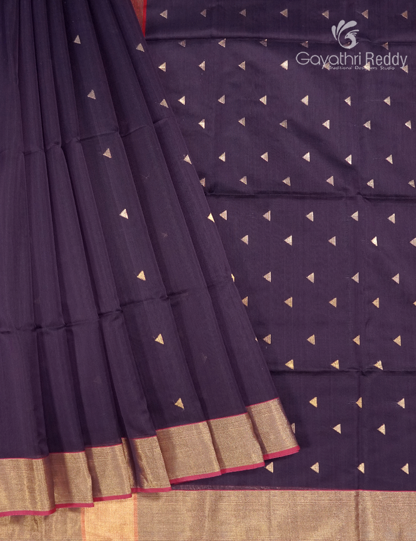 Pure Chanderi Sico Saree in Aubergine