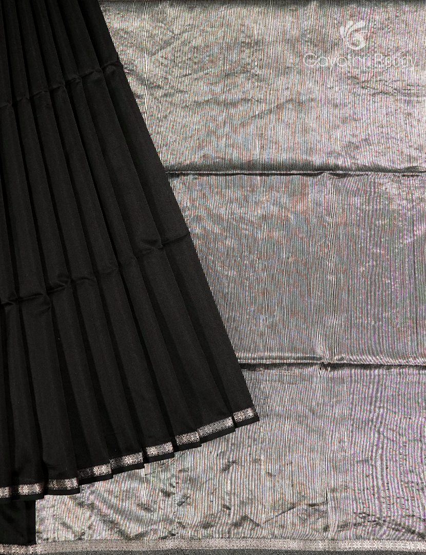 Pure Chanderi Sico Saree in Black