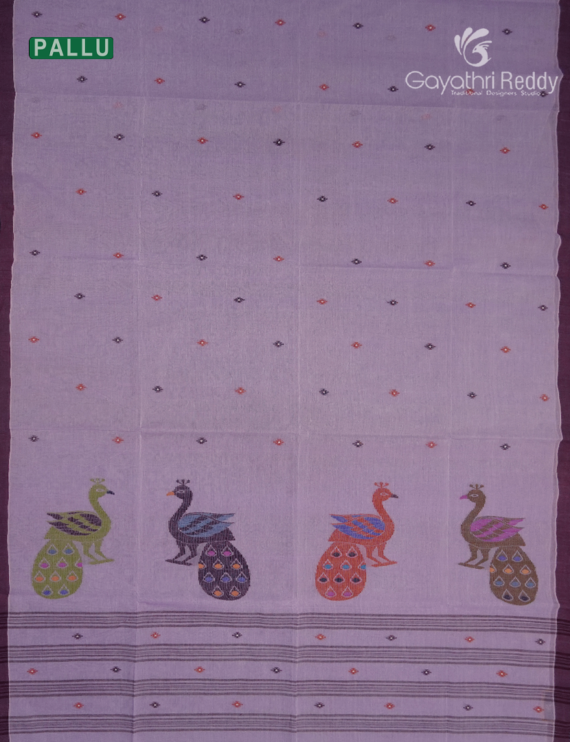 Jamdani Cotton Saree in Lavender