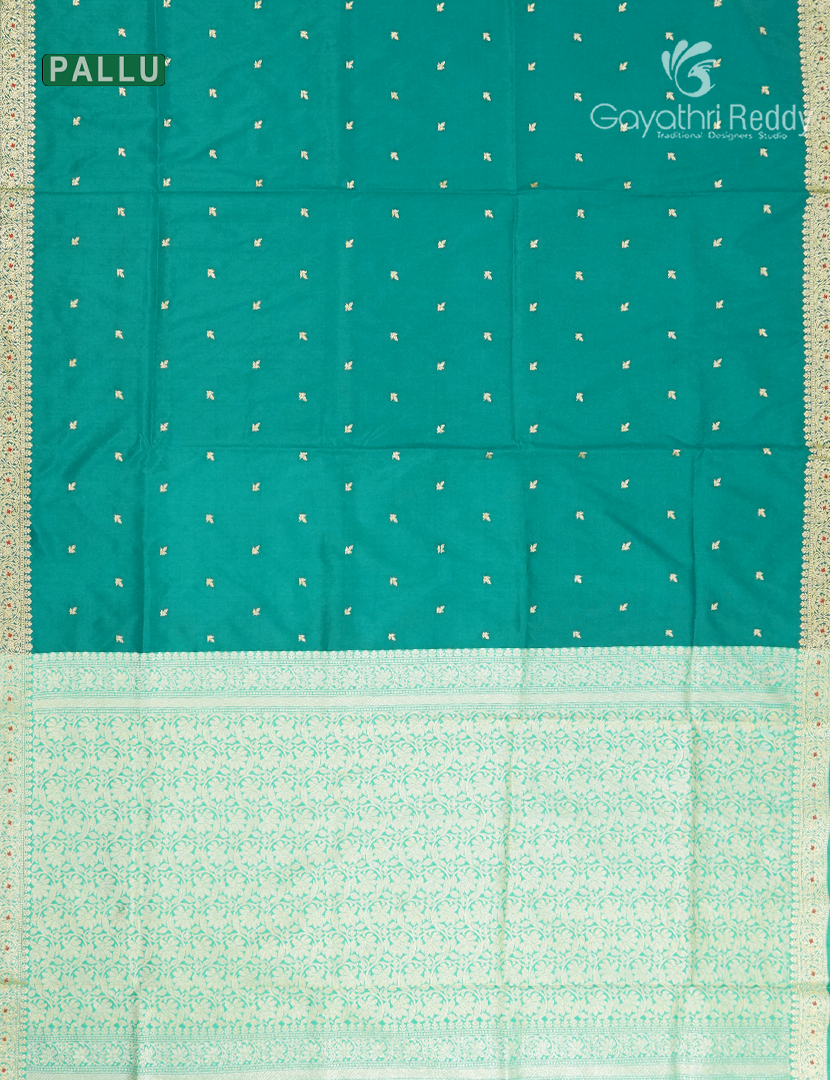 Semi Katan Silk Saree in Turquoise