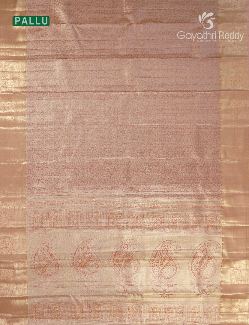 Semi Kanchipuram Silk Saree in Pastel Gold