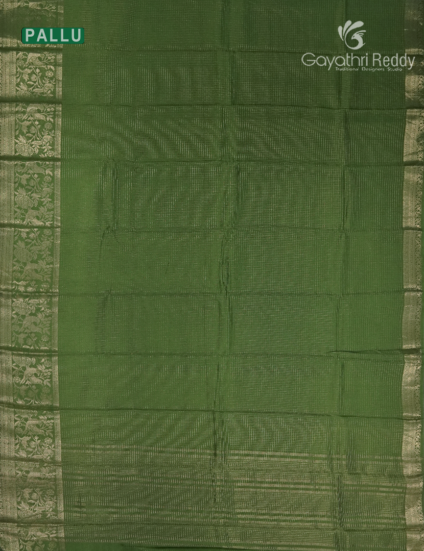 Semi Mysore Crepe Saree in Leaf Green