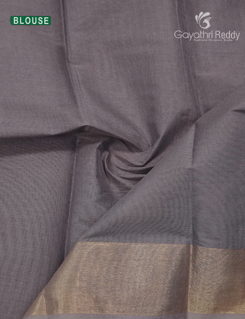 Pure Kanchi Cotton Saree in Ash Grey