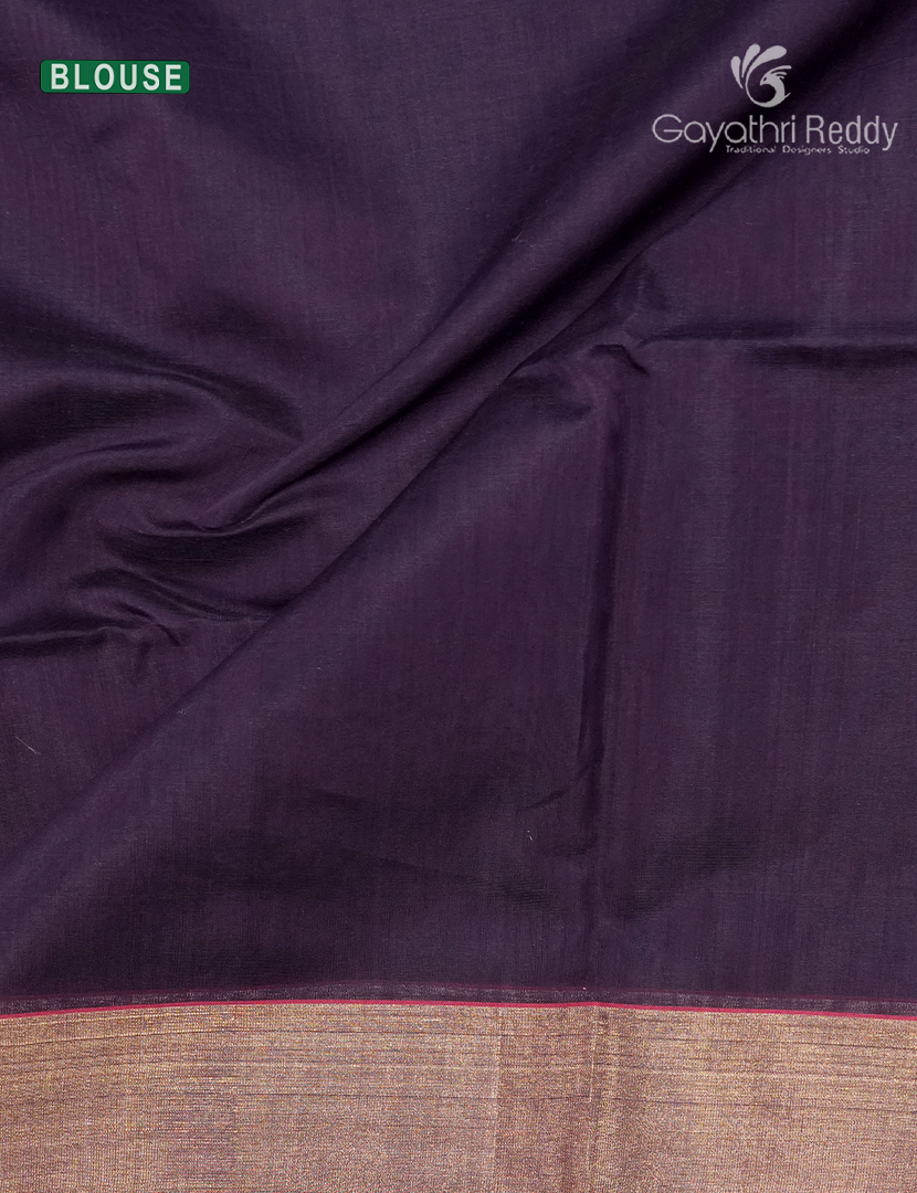 Pure Chanderi Sico Saree in Aubergine