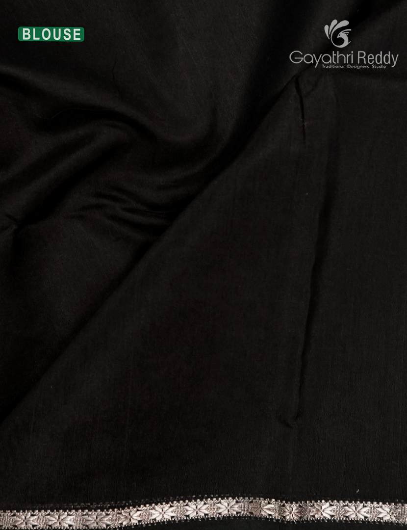Pure Chanderi Sico Saree in Black