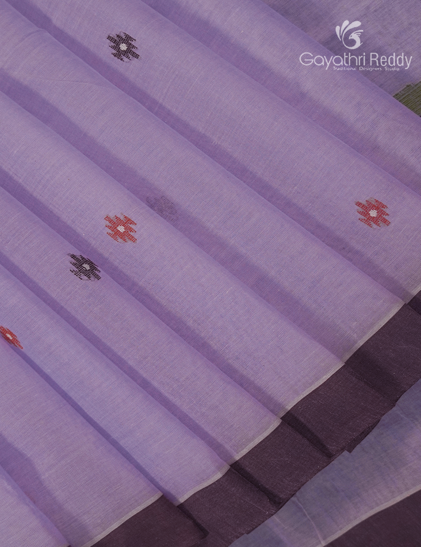 Jamdani Cotton Saree in Lavender