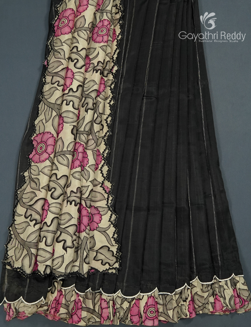 Pure Mangalagiri Langa Voni Set in Black