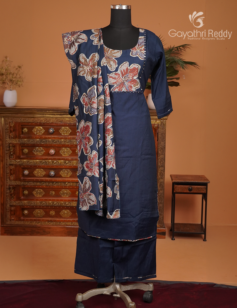 Readymade Dress Set in Navy Blue