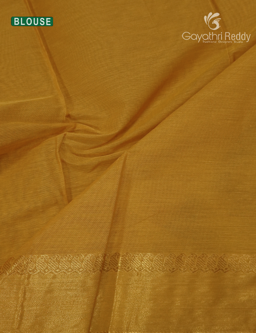 Pure Kanchi Cotton Saree in Mustard