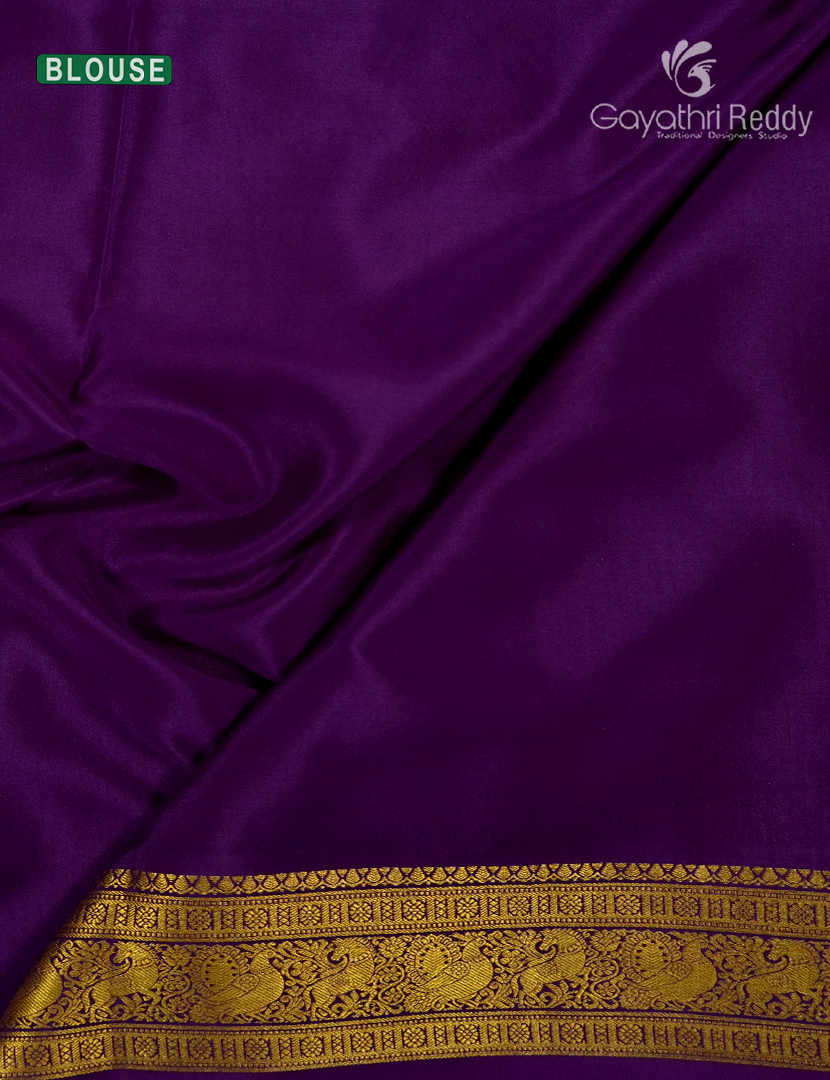 Pure Mysore Silk Saree in Deep Violet