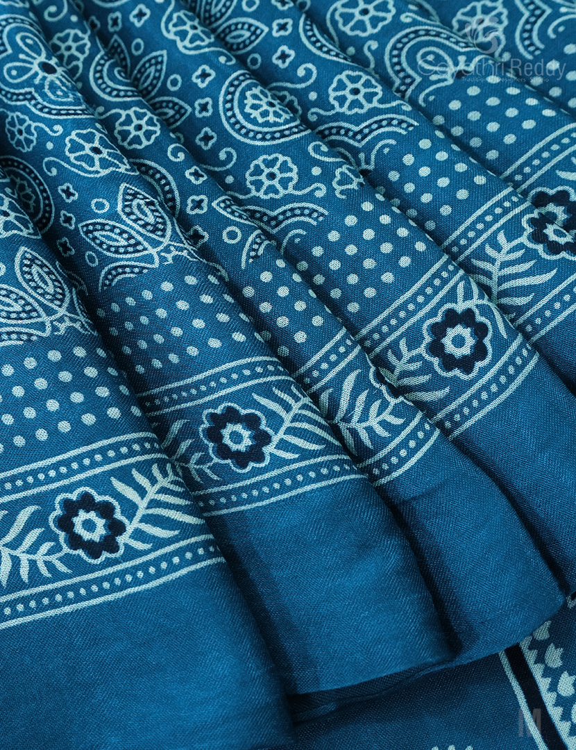 MODAL AJRAKH PRINT SAREE-PMS84