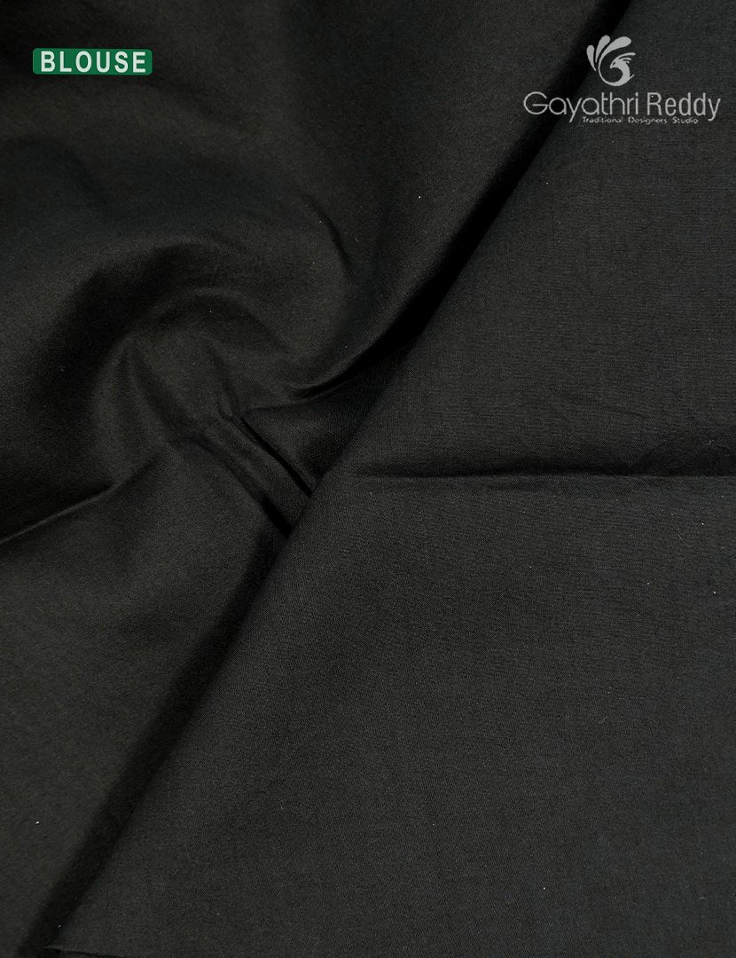 Pure MulMul Cotton Saree in Deep Bottle Green and Black