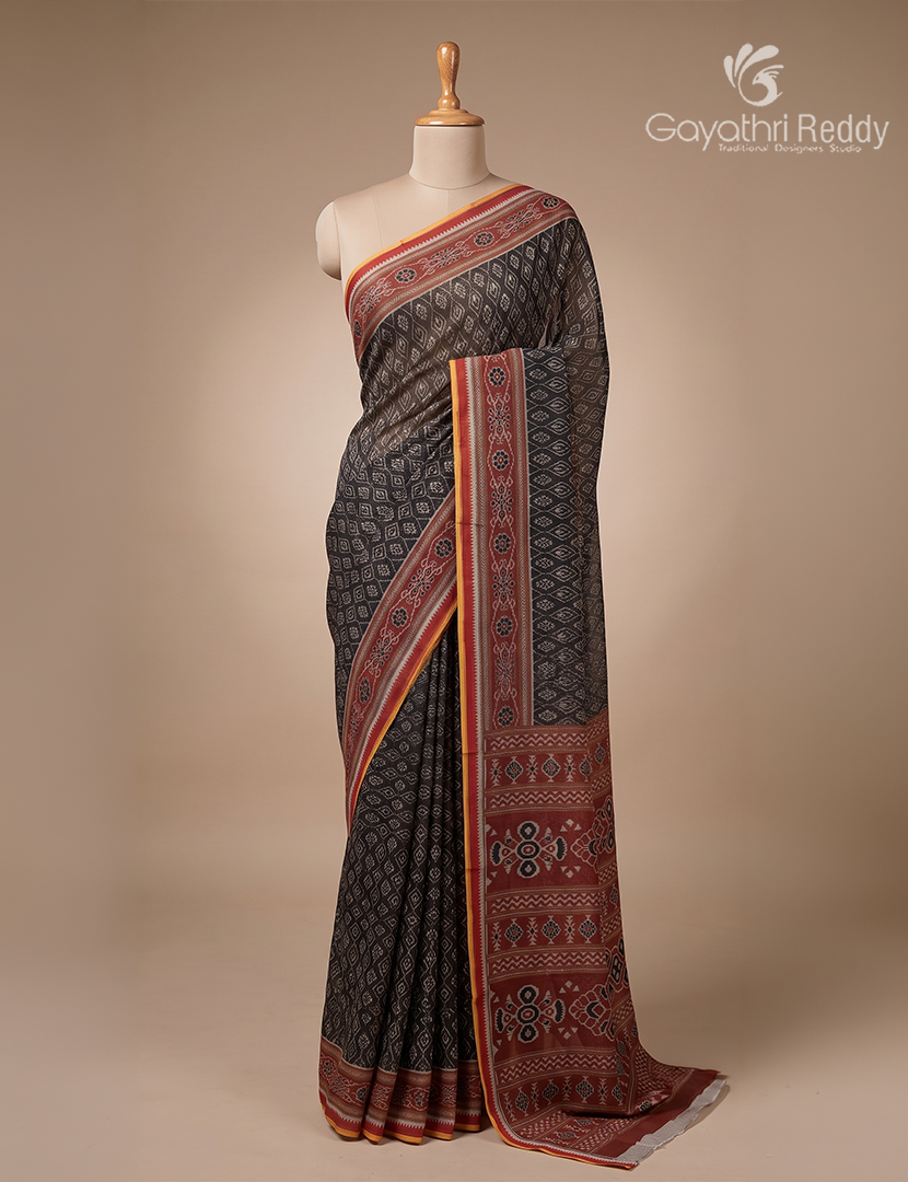 Vidharbha Cotton Saree Black and Maroon